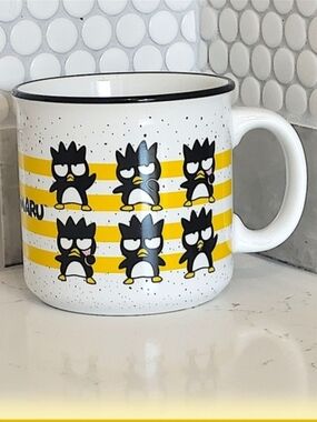 Hello Kitty Badtz-Maru Yellow White Black Character Mug